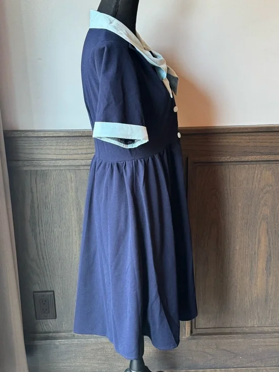 Odizli women’s Navy Blue Sailor Dress with Light Blue Accents small NWT - Picture 4 of 7